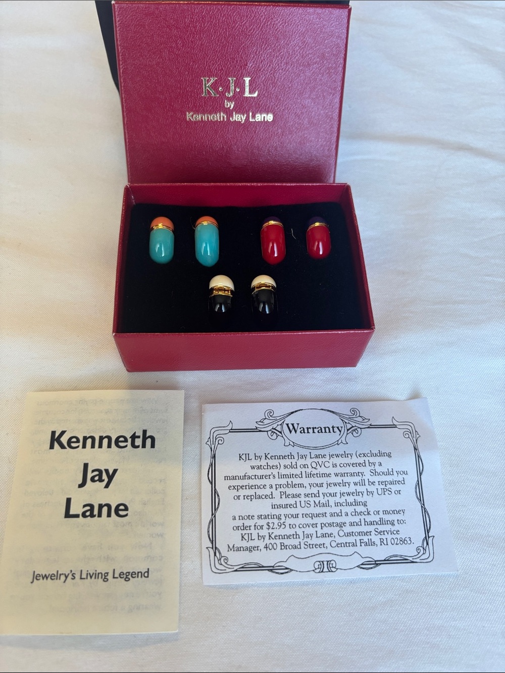 Kenneth Jay Lane Colorblock Dome Clip-On Earring Trio